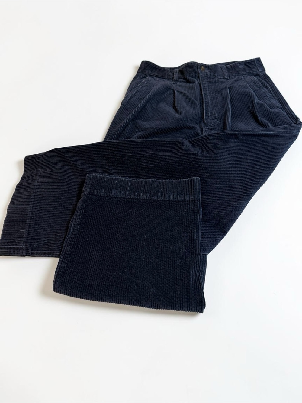 Madewell Navy Corduroy Wide Leg Cropped Pants Womens Size 8 High Rise